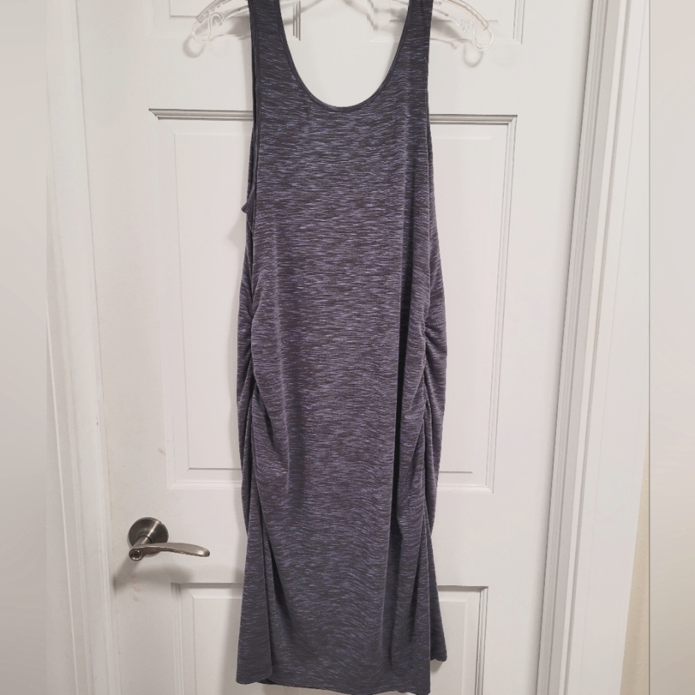 [SOLD] Liz Lange Women's MATERNITY Tank Dress Gray/Light Purple Spacedye Large